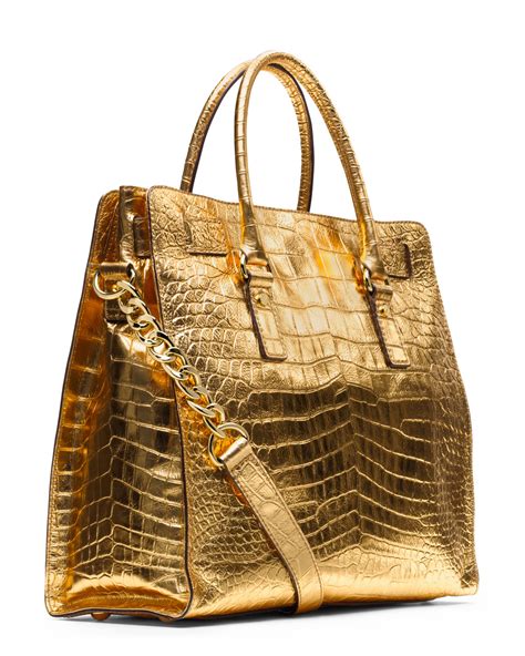 hal gold alligator half black michael kors purse|Bags .